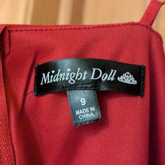 Midnight Doll Spaghetti Strap Square Neck Glitter Ruched Dress - Picture 8 of 11